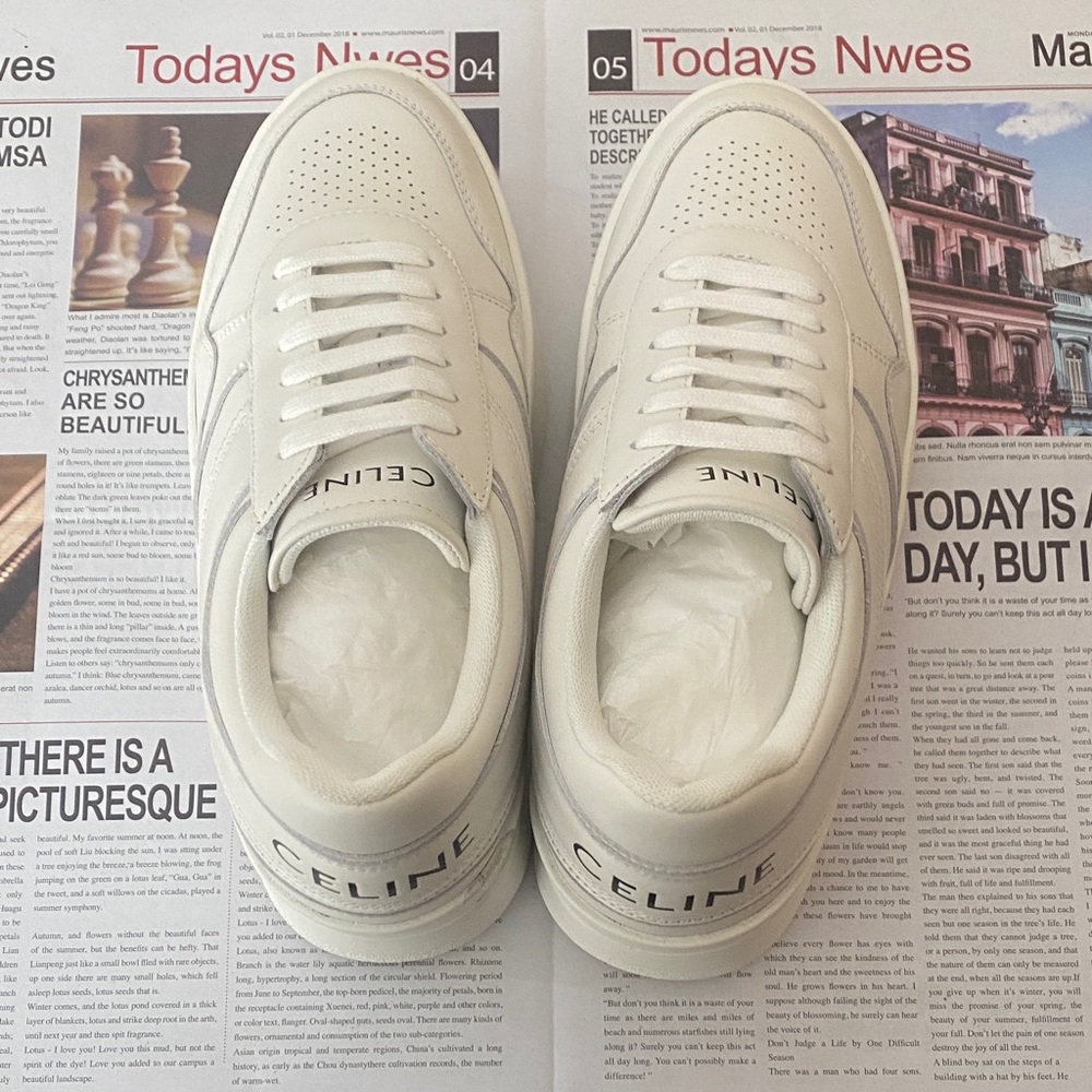 Celine Men's Off-White Sneakers